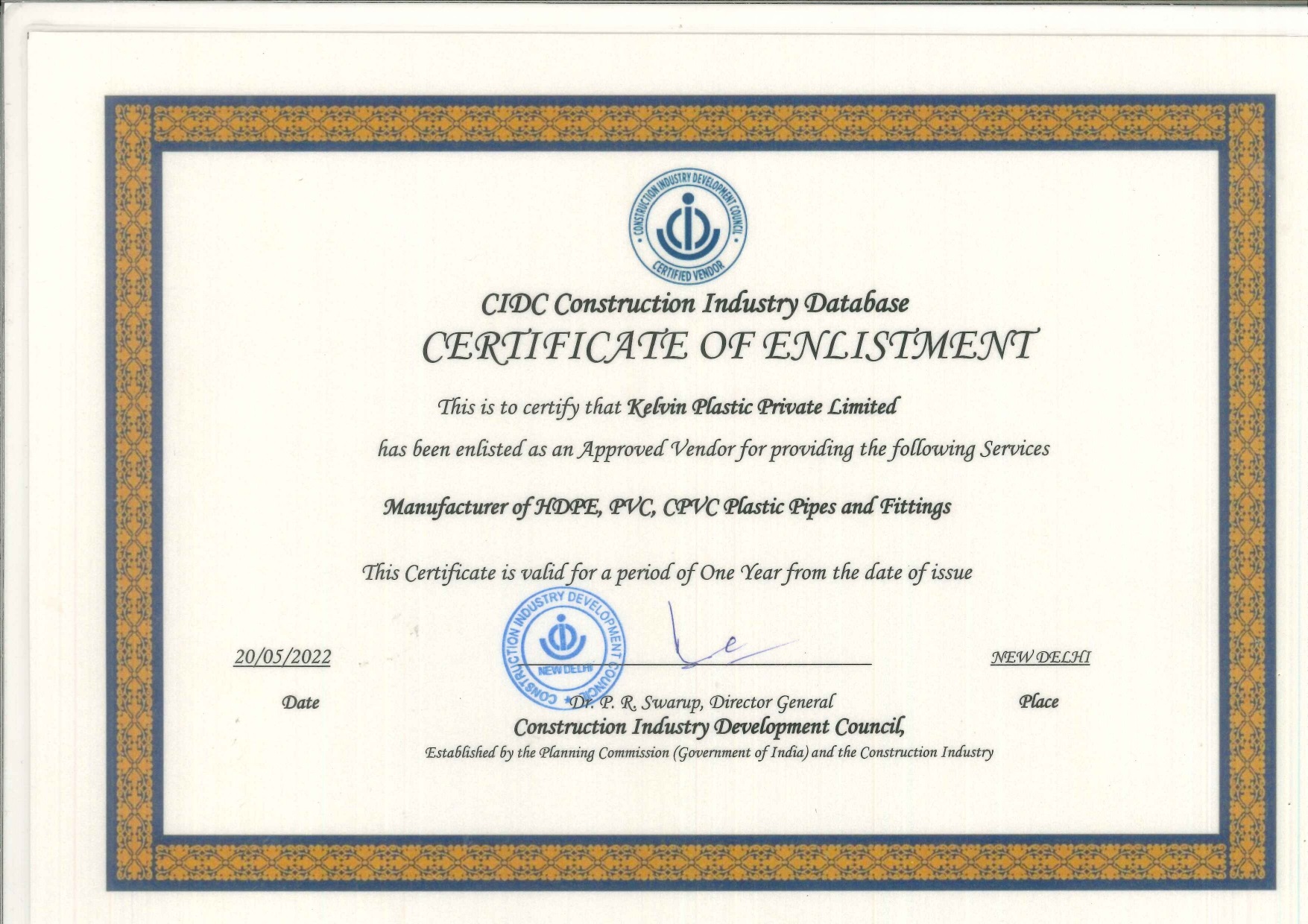 CIDC Certificate with Signature